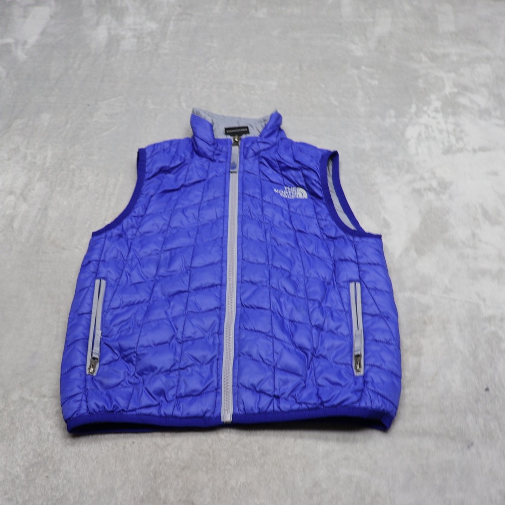 North Face Vest Boys XS 6 Blue Thermoball Insulated Quilted Light Hiking Outdoor